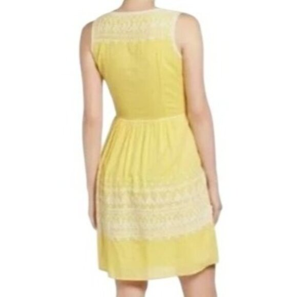 Vineyard Vines Buttercream Yellow  Embroidered Easter Spring  Mini Dress 6 - Picture 2 of 16